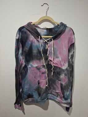 Blumin Apparel Lace Up Hoodie- 1XL
